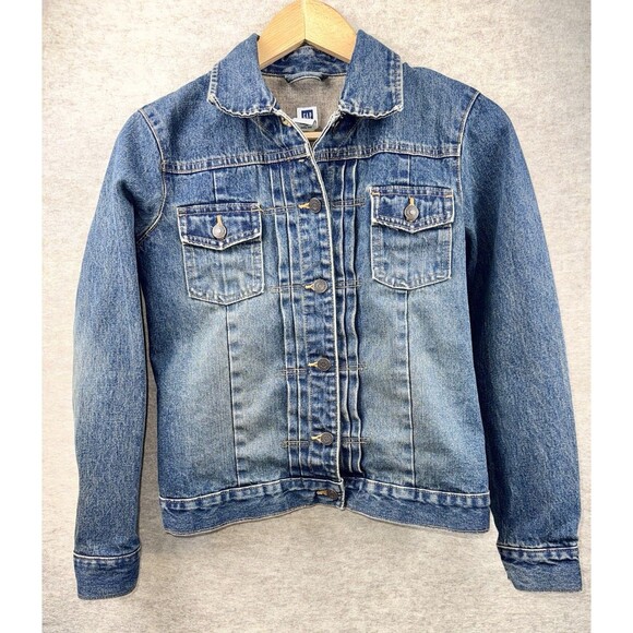 GAP Jackets & Blazers - Gap Factory Store Women’s Button Denim Jean Jacket Size M 2 Top Pockets w/ Flaps